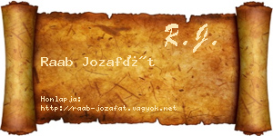 Raab Jozafát névjegykártya